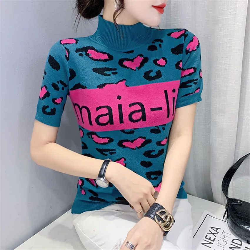 2022 New Spring Fashion Short Sleeve Knitted TurtleneckT Shirt Women High Quality Fashion Knitwear Tee Shirt Femme
2022 New Spring Fashion Short Sleeve Knitted TurtleneckT Shirt Women High Quality Fashion Knitwear Tee Shirt Femme