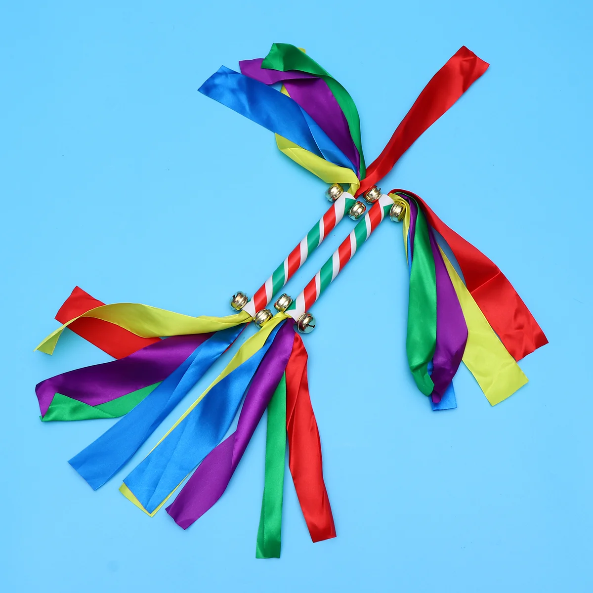 2pcs Cheerleader Pom Poms Shakers Gymnastics Props Ribbon Fairy Wands with Bell Cheerleading Pom Pom 
2pcs Cheerleader Pom Poms Shakers Gymnastics Props Ribbon Fairy Wands with Bell Cheerleading Pom Pom