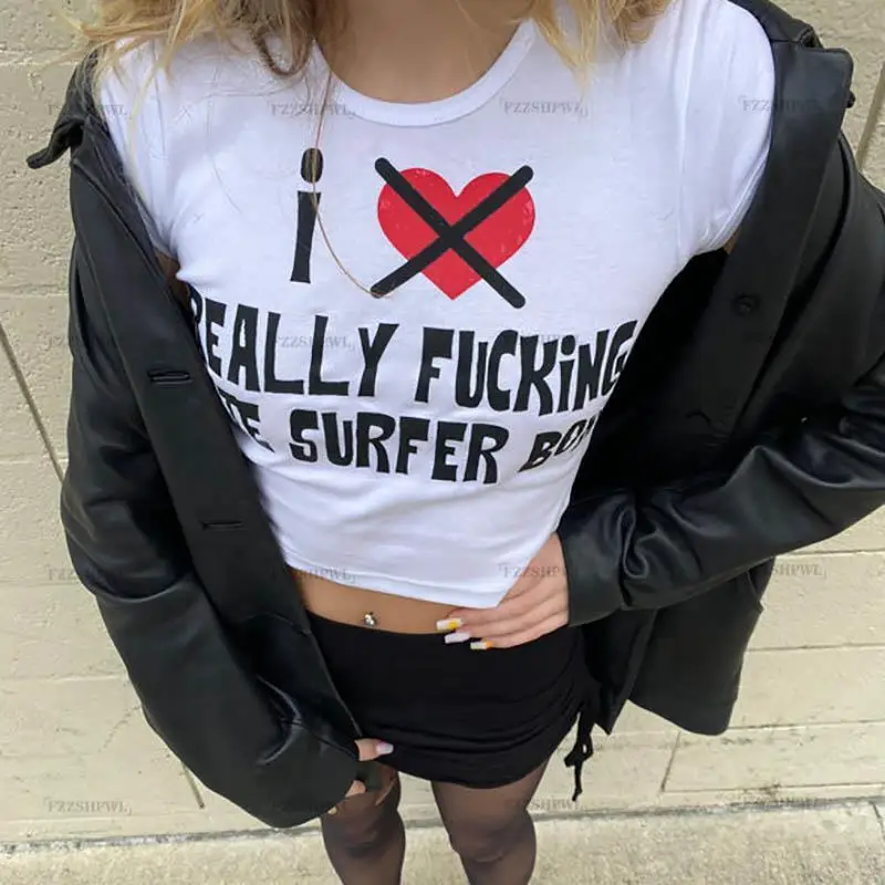 Summer Y2K Letter Print Harajuku Goth Short Sleeve T-shirt Baby Tees E-girls Crop Tops Slim 2000s Streetwear clothes t shirt emo
Summer Y2K Letter Print Harajuku Goth Short Sleeve T-shirt Baby Tees E-girls Crop Tops Slim 2000s Streetwear clothes t shirt emo