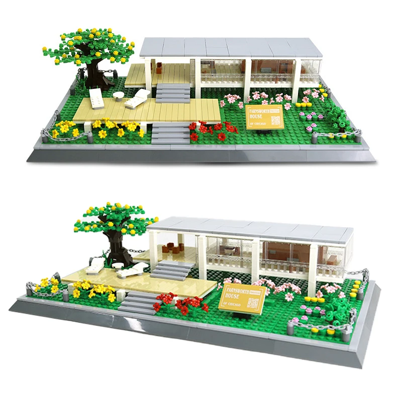Creative Street View Building Block Farnsworth House Brick Sets DIY Villa Residence Educational Toys For Children Birthday Gifts
Creative Street View Building Block Farnsworth House Brick Sets DIY Villa Residence Educational Toys For Children Birthday Gifts