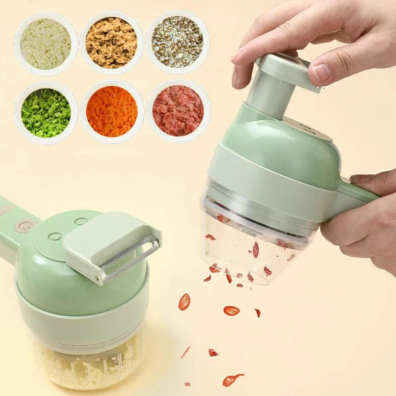 4 In 1 Handheld Electric Vegetable Cutter Set Durable Chili Vegetable Crusher Kitchen Tool USB Charging Ginger Masher Machine
4 In 1 Handheld Electric Vegetable Cutter Set Durable Chili Vegetable Crusher Kitchen Tool USB Charging Ginger Masher Machine