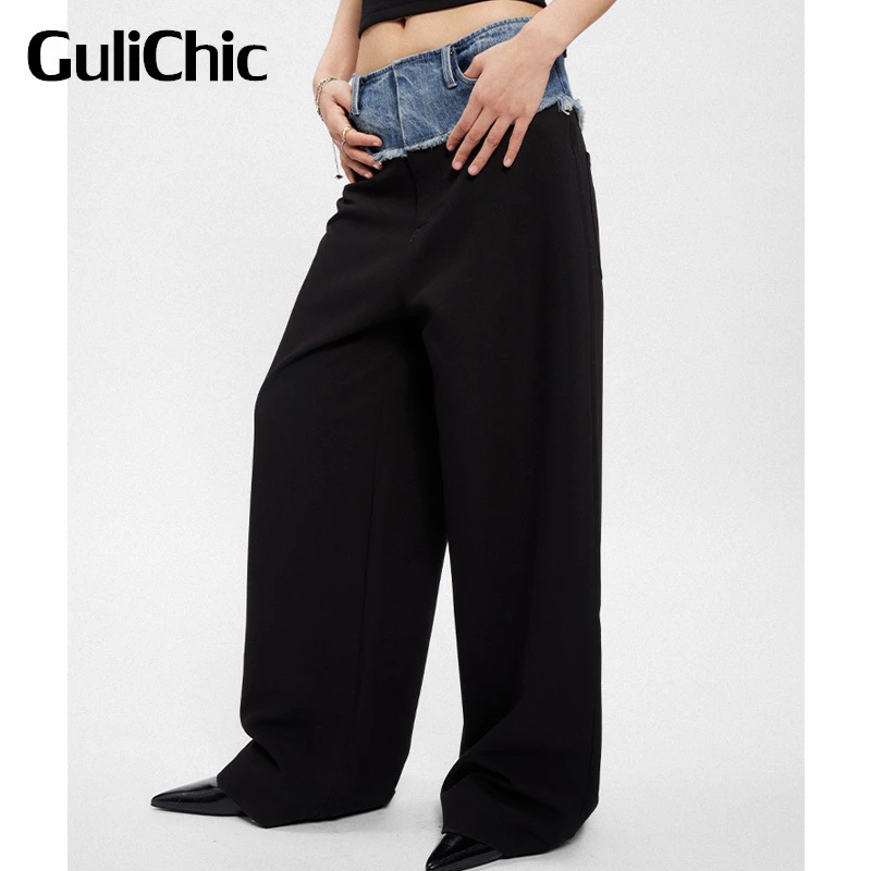 7.17 GuliChic Women Vintage Contrast Color Patchwork Denim Loose Comfortable Wide Leg Pants
7.17 GuliChic Women Vintage Contrast Color Patchwork Denim Loose Comfortable Wide Leg Pants
