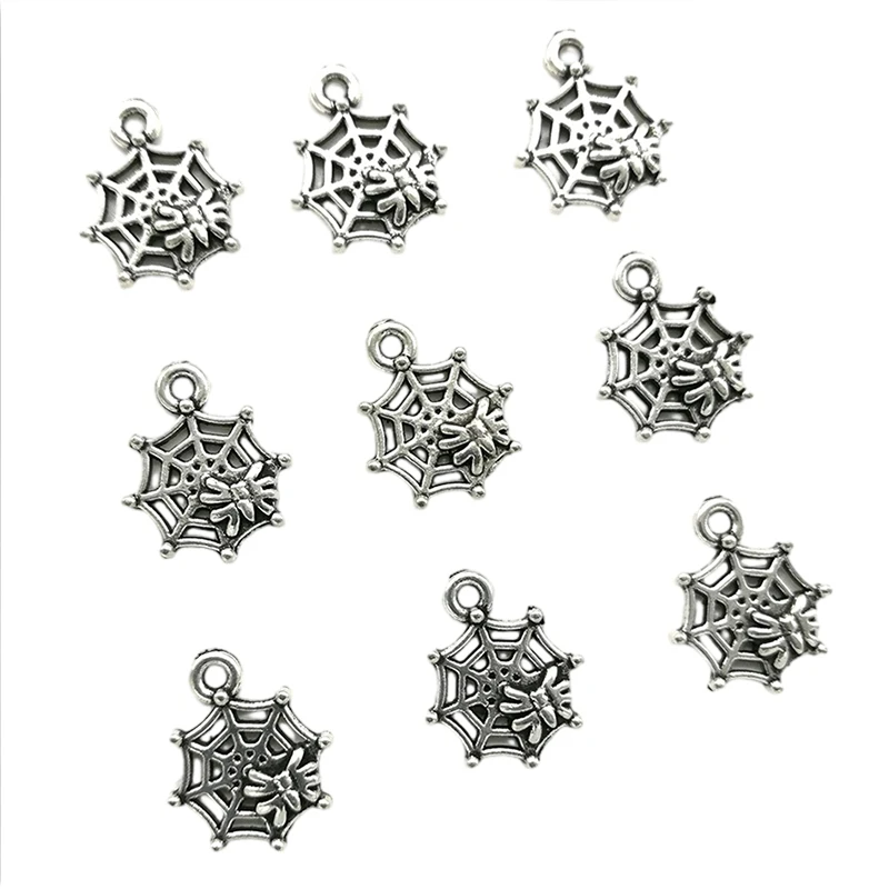 100pcs/pack Antique Silver Spider Web Charms Pendants For Jewelry Making 16*13mm
100pcs/pack Antique Silver Spider Web Charms Pendants For Jewelry Making 16*13mm
