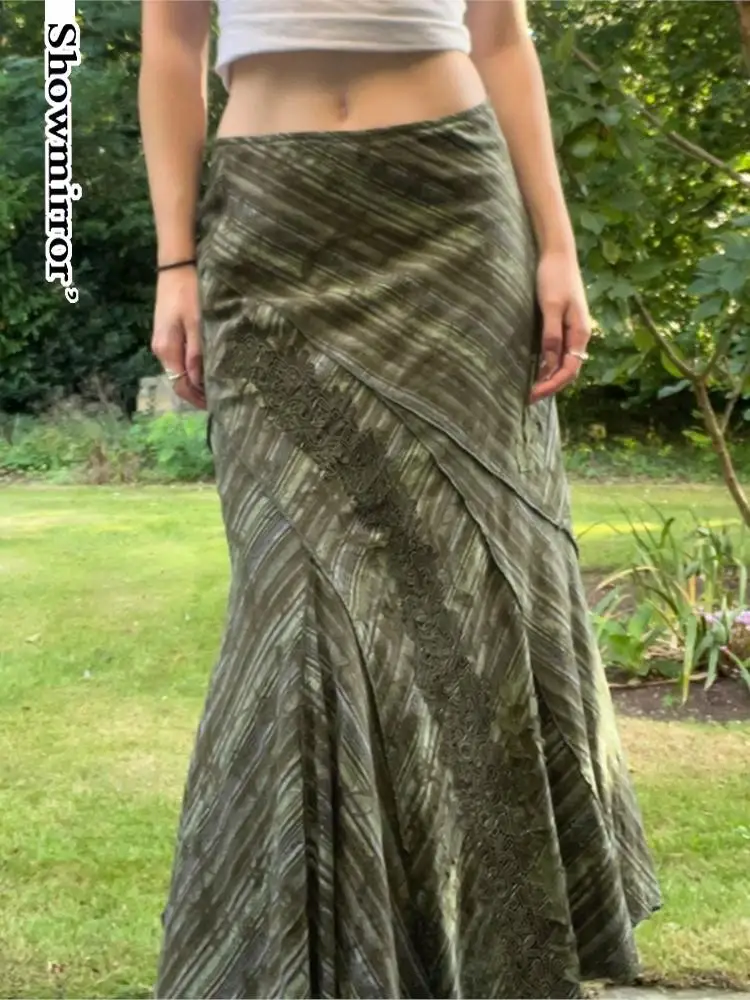 VINTAGE GREEN Print Striped Long Skirt for Women Chic Clothes y2k Girl Low Waist Skirt 2000s Clothing Lady sexy cute skirt
VINTAGE GREEN Print Striped Long Skirt for Women Chic Clothes y2k Girl Low Waist Skirt 2000s Clothing Lady sexy cute skirt
