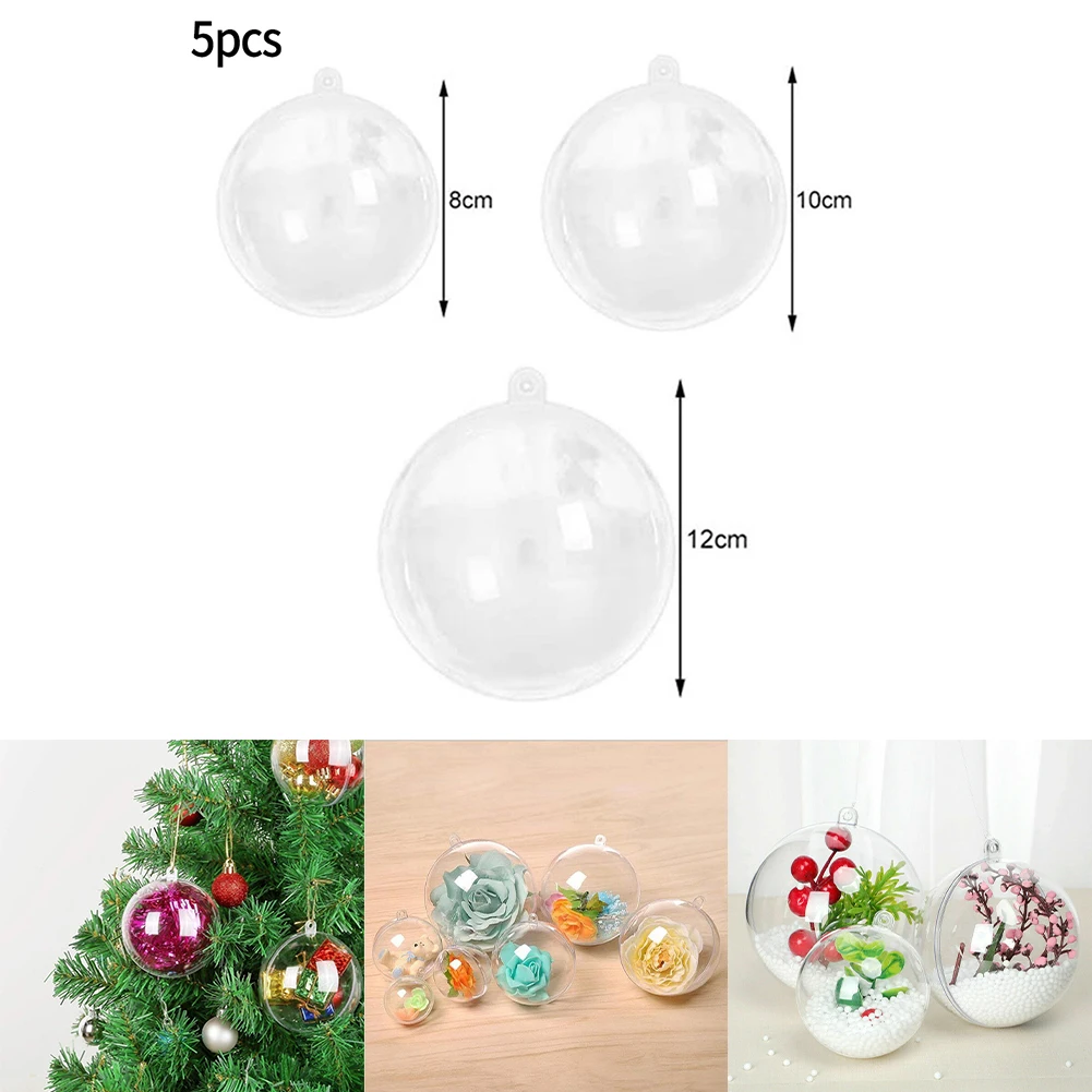 5Pcs Clear Fillable Baubles Christmas Decoration Wedding Favours Balls Plastic Round Xmas Tree Hanging Ornament 8/10/12cm
5Pcs Clear Fillable Baubles Christmas Decoration Wedding Favours Balls Plastic Round Xmas Tree Hanging Ornament 8/10/12cm