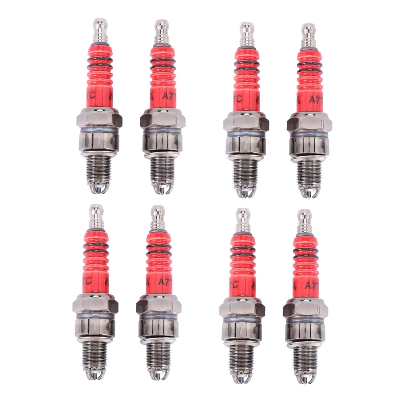 Pack Of 8 Racing 3 Electrode Spark Plug A7tc For 50Cc 110Cc 125Cc 150Cc Atv Scooter Dirt Bike Go Kart
Pack Of 8 Racing 3 Electrode Spark Plug A7tc For 50Cc 110Cc 125Cc 150Cc Atv Scooter Dirt Bike Go Kart