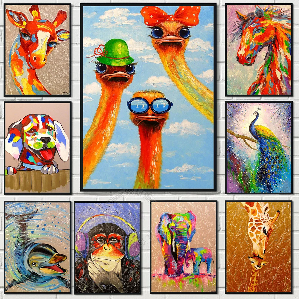 Pop Art Graffiti Animal Decor Painting on Canvas Wall Art Cute Animals Posters Oil Painting and Prints Home Decor Wall Picture
Pop Art Graffiti Animal Decor Painting on Canvas Wall Art Cute Animals Posters Oil Painting and Prints Home Decor Wall Picture