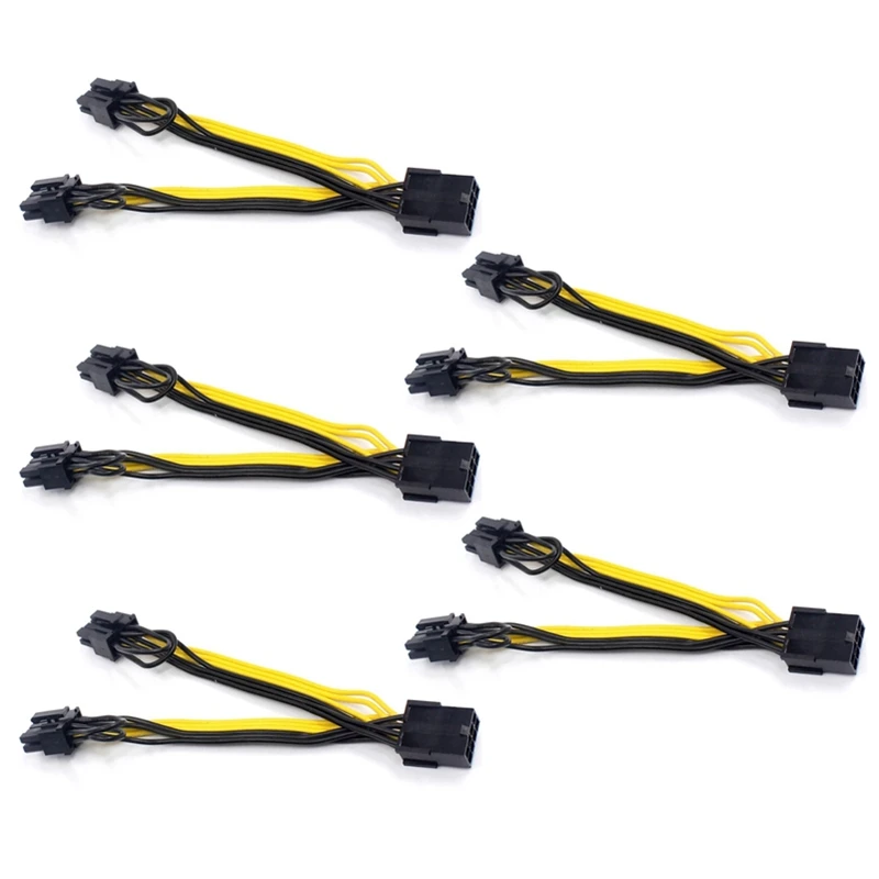 5X EPS CPU 8Pin to 2-Port PCIe Dual PCI-E 6+2Pin Y Splitter Miner GPU Graphics Card Power Supply Cable Cord 18AWG 20CM
5X EPS CPU 8Pin to 2-Port PCIe Dual PCI-E 6+2Pin Y Splitter Miner GPU Graphics Card Power Supply Cable Cord 18AWG 20CM