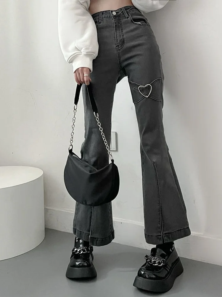 Y2K Heart Gray Flare Jeans Women Korean Hippie High Waist Denim Pants E Girl Academia Slim Trousers Female Cyber Kpop Clothes OL
Y2K Heart Gray Flare Jeans Women Korean Hippie High Waist Denim Pants E Girl Academia Slim Trousers Female Cyber Kpop Clothes OL