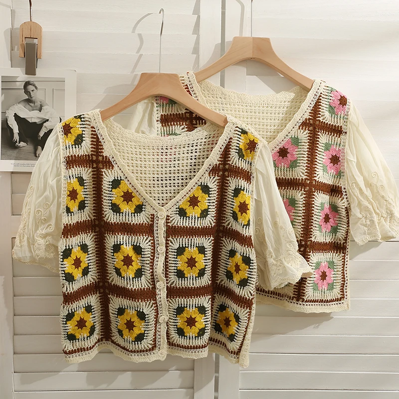 OUMEA Women Spring Autumn Crochet Blouse Floral Embroidery Buttons Front Checker Tops Casual Sweet Cardigans Openwork Chip Tops
OUMEA Women Spring Autumn Crochet Blouse Floral Embroidery Buttons Front Checker Tops Casual Sweet Cardigans Openwork Chip Tops