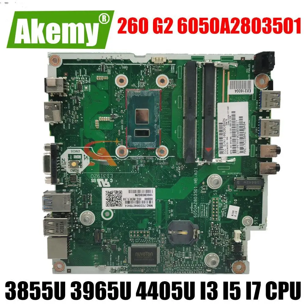 

For HP 260 G2 Laptop Motherboard Mainboard 260 G2 6050A2803501 Motherboard W/ 4405U 3965U 3855U I3 I5 I7 6th Gen CPU