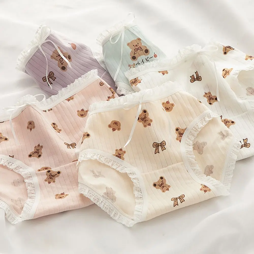Simple Student Girls Bow Solid colors Fitness Korean Style Underwear Cartoon Bear Panties Cotton Women Lingerie
Simple Student Girls Bow Solid colors Fitness Korean Style Underwear Cartoon Bear Panties Cotton Women Lingerie