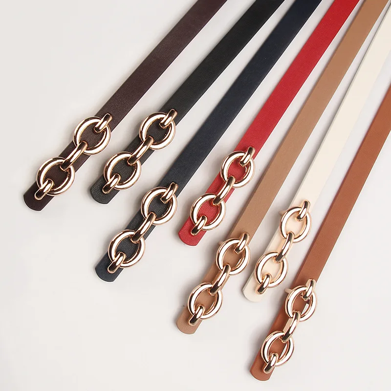 Ladies Belt Alloy Buckle Joker Dress Western Decorative Belt Niche Jeans with Pu Thin Luxury Designer Belt 
Ladies Belt Alloy Buckle Joker Dress Western Decorative Belt Niche Jeans with Pu Thin Luxury Designer Belt