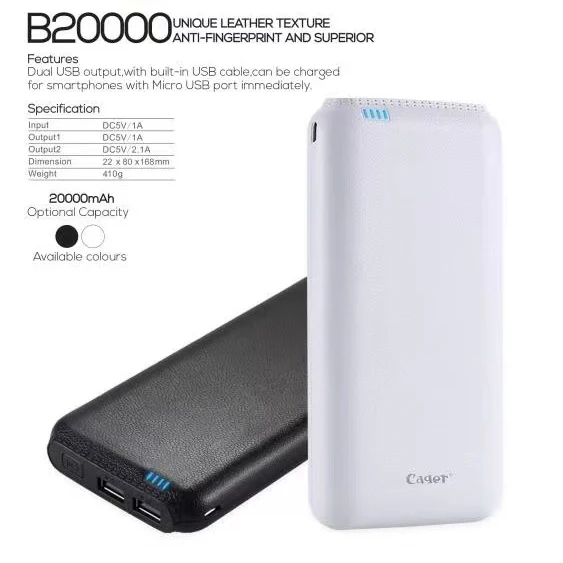 Cager Power Bank 20000mAh B20000 Dual USB Output LED Portable Fast Charging Powerbank Poverbank External Battery Charger
Cager Power Bank 20000mAh B20000 Dual USB Output LED Portable Fast Charging Powerbank Poverbank External Battery Charger