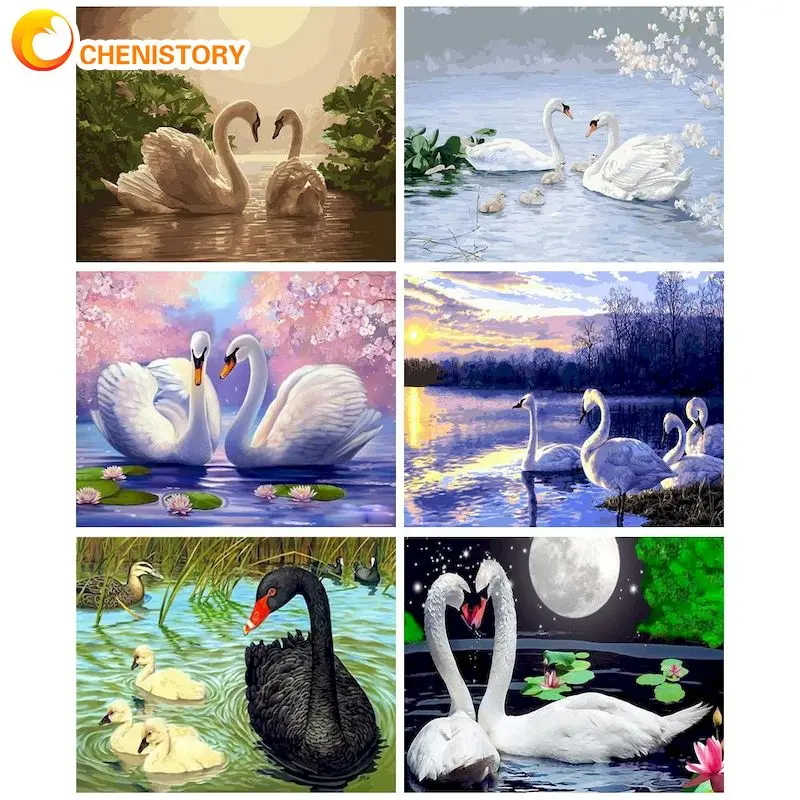 CHENISTORY Acrylic Paint By Numbers For Adults Drawing By Numbers Swans Number Painting Home Decoration DIY Gift
CHENISTORY Acrylic Paint By Numbers For Adults Drawing By Numbers Swans Number Painting Home Decoration DIY Gift