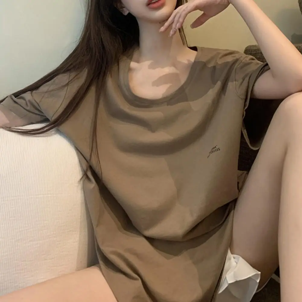 T-Shirts Women O-Neck Short Sleeve Breathable Tee Shirt Casual Women Solid Color Loose Pullover Top Streetwear Female Футболка
T-Shirts Women O-Neck Short Sleeve Breathable Tee Shirt Casual Women Solid Color Loose Pullover Top Streetwear Female Футболка