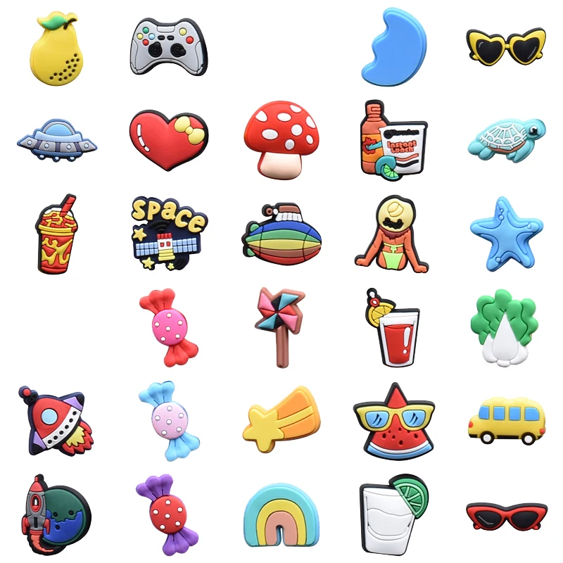 Wholesale 1Pcs PVC Summer for Crocs Charms DIY Badge Women Sandals Buckle Kids Pins Decoration Jeans X-mas Gift Shoe Accessories
Wholesale 1Pcs PVC Summer for Crocs Charms DIY Badge Women Sandals Buckle Kids Pins Decoration Jeans X-mas Gift Shoe Accessories