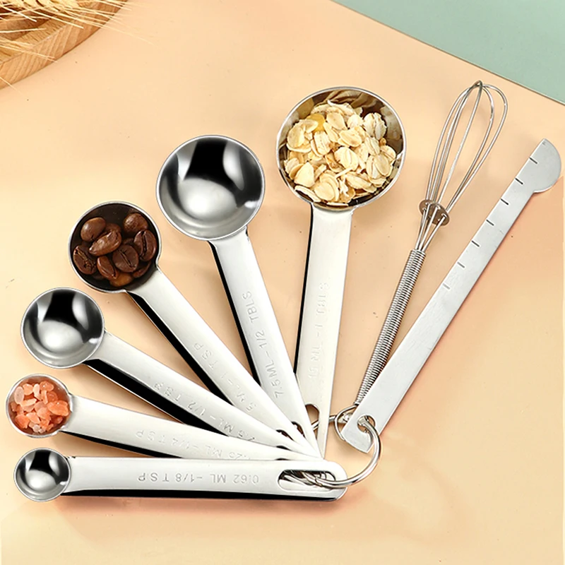 Stainless Steel Measuring Spoons Cups Set Spoons Measuring Tools With Bonus Leveler Etched Markings Kitchen Gadgets
Stainless Steel Measuring Spoons Cups Set Spoons Measuring Tools With Bonus Leveler Etched Markings Kitchen Gadgets