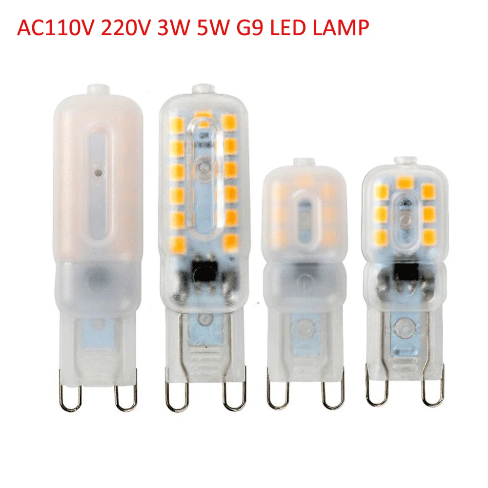 

10pcs Super Bright G9 LED Light Bulb 3W 5W 110V 220V 2835 Lamp Cold White/Warm White Constant Power Light LED Lighting G9 Bulbs