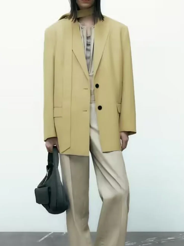 Kumsvag 2023 Women Spring Blazers Coats Suit Fashion Solid Loose Sashes Bow Single Breasted Female Elegant Street Blazer Clothes
Kumsvag 2023 Women Spring Blazers Coats Suit Fashion Solid Loose Sashes Bow Single Breasted Female Elegant Street Blazer Clothes