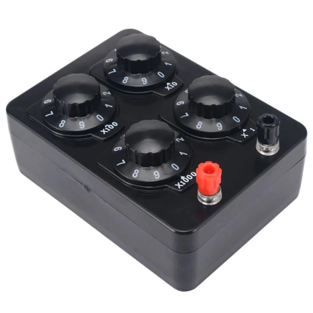 Resistance Box Black Plastic 0-9999 Ohm Ohm Varistor Box Adjusting Resistance Physical Electricity Teaching Instrument
Resistance Box Black Plastic 0-9999 Ohm Ohm Varistor Box Adjusting Resistance Physical Electricity Teaching Instrument