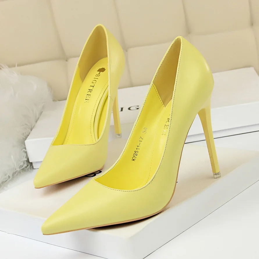 Girls Yellow Stiletto High Heels Pointed Toe Sexy Pumps PU Party Clubwear Ladies Summer Colorful Shoes Large Size Footwear 34-43
Girls Yellow Stiletto High Heels Pointed Toe Sexy Pumps PU Party Clubwear Ladies Summer Colorful Shoes Large Size Footwear 34-43