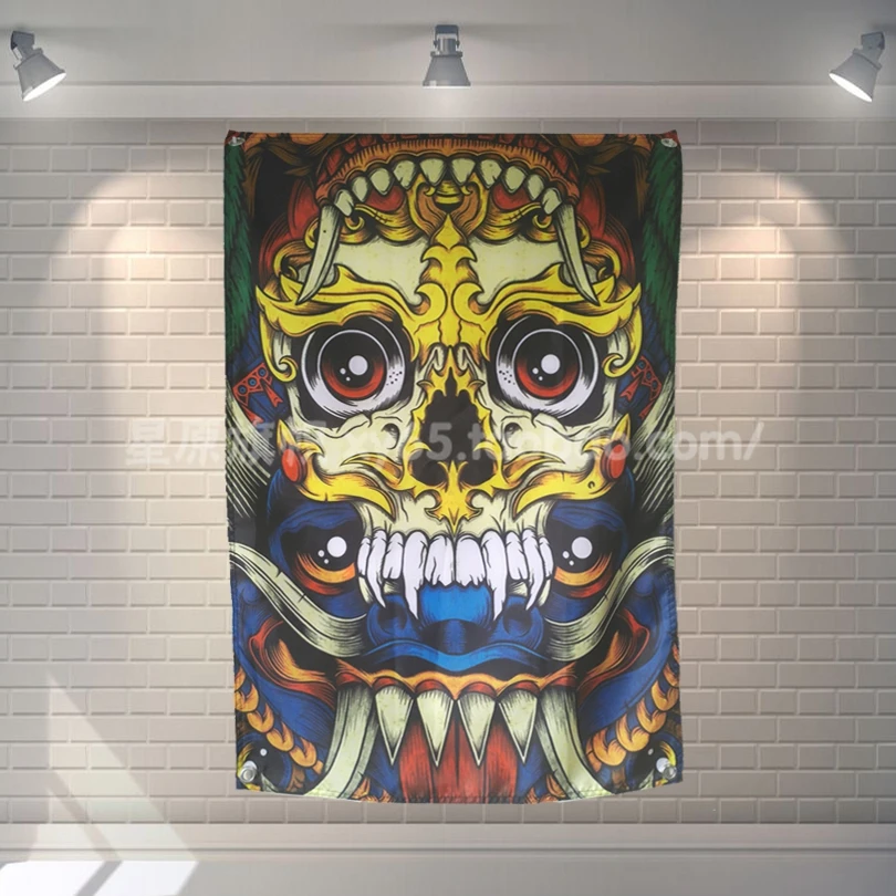 Colorful Skull Tattoo Tapestry Poster Banners Paintings Clubhouse Studio Wall Decoration Four Holes Hanging Flags Cloth Art
Colorful Skull Tattoo Tapestry Poster Banners Paintings Clubhouse Studio Wall Decoration Four Holes Hanging Flags Cloth Art