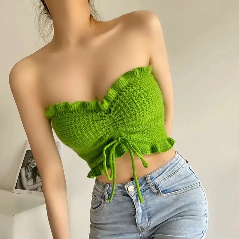 Women Off Shoulder Cropped Strapless Elastic Sweater Tube Tops Bra Sexy Sleeveless Crop Top Lingerie Breast Wrap Streerwear
Women Off Shoulder Cropped Strapless Elastic Sweater Tube Tops Bra Sexy Sleeveless Crop Top Lingerie Breast Wrap Streerwear