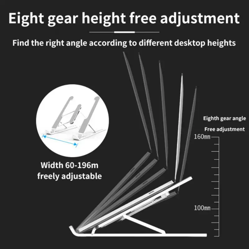 Cooling Base Bracket Adjustable Aluminum Alloy Support Bracket Folding Lifting Convenient Computer Stand For Macbook Air 
Cooling Base Bracket Adjustable Aluminum Alloy Support Bracket Folding Lifting Convenient Computer Stand For Macbook Air