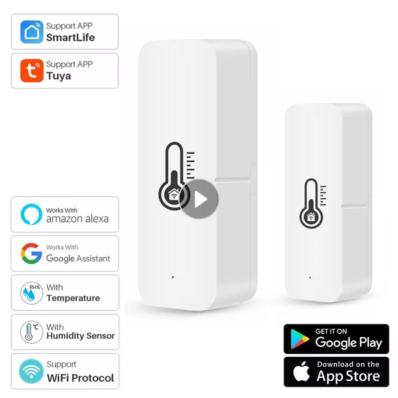 Tuya WIFI Smart Temperature And Humidity Sensor Indoor Hygrometer Controller Smart Home APP Monitoring For Alexa Google Home
Tuya WIFI Smart Temperature And Humidity Sensor Indoor Hygrometer Controller Smart Home APP Monitoring For Alexa Google Home