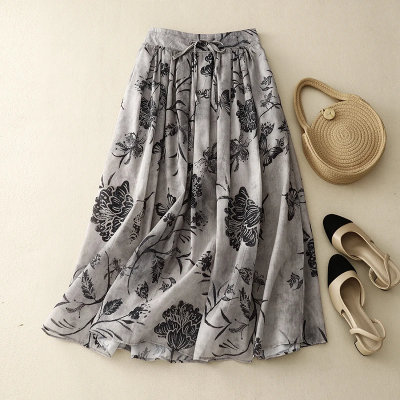 2023 New Arrival Summer Women Loose Casual Vintage Print A-line Mid-calf Skirt All-matched Cotton Linen High Waist Skirts V474
2023 New Arrival Summer Women Loose Casual Vintage Print A-line Mid-calf Skirt All-matched Cotton Linen High Waist Skirts V474