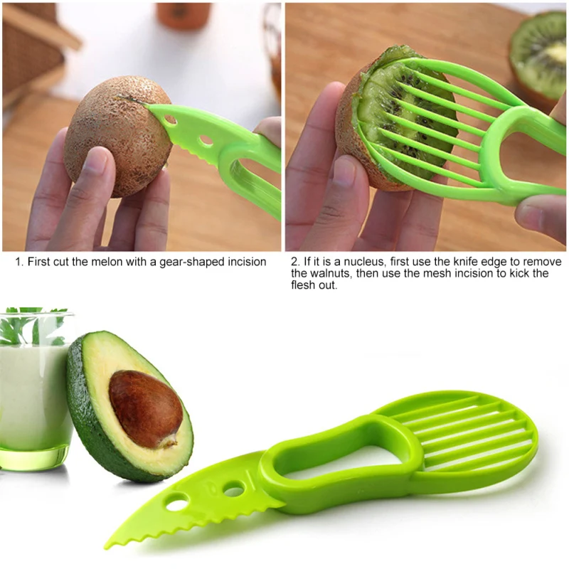 Multi-function 3-in-1 Avocado Slicer Shea Corer Butter Peeler Fruit Cutter Pulp Separator Plastic Knife Kitchen Vegetable Tools
Multi-function 3-in-1 Avocado Slicer Shea Corer Butter Peeler Fruit Cutter Pulp Separator Plastic Knife Kitchen Vegetable Tools