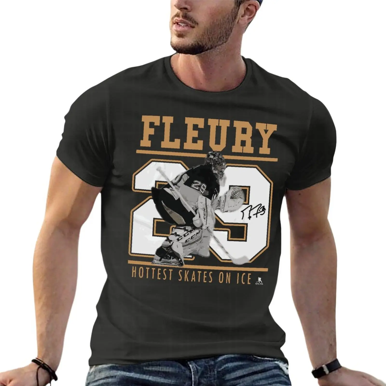 

Marc-Andre Fleury Las Vegas Knights Hockey Oversize T Shirts Printed Mens Clothing Short Sleeve Streetwear Big Size Tops Tee
