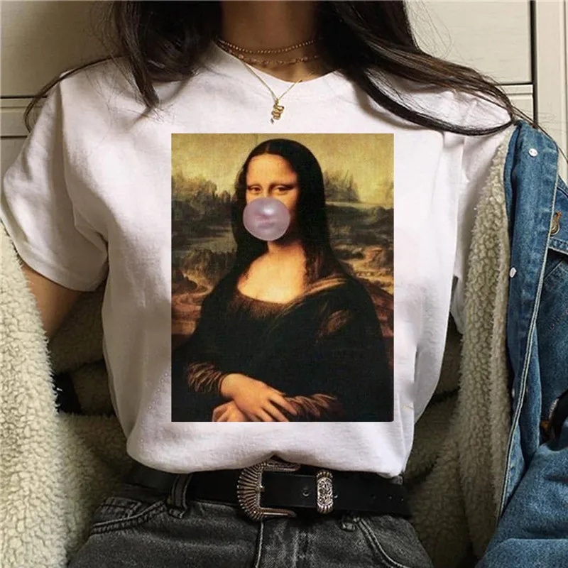 Mona Lisa Print Harajuku T Shirt Women Grunge Funny White tshirt Ullzang Vintage 90s Tshirt New Fashion Top Tees Female
Mona Lisa Print Harajuku T Shirt Women Grunge Funny White tshirt Ullzang Vintage 90s Tshirt New Fashion Top Tees Female