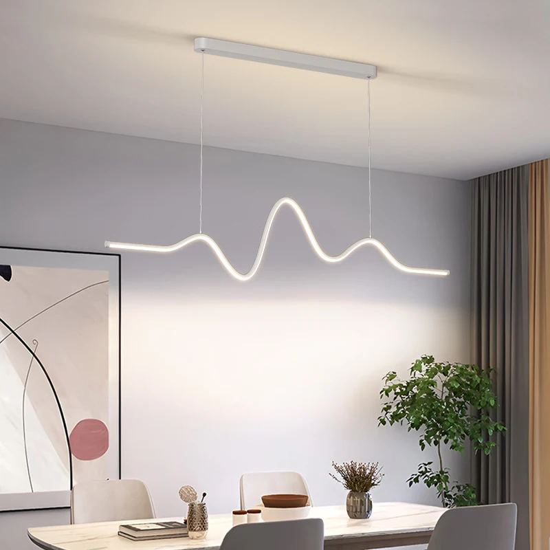Modern LED Pendant Light for Dining table Living Room Office Store Shops use Hanging Wave LED Pendant Lamp with Remote Dimming
Modern LED Pendant Light for Dining table Living Room Office Store Shops use Hanging Wave LED Pendant Lamp with Remote Dimming