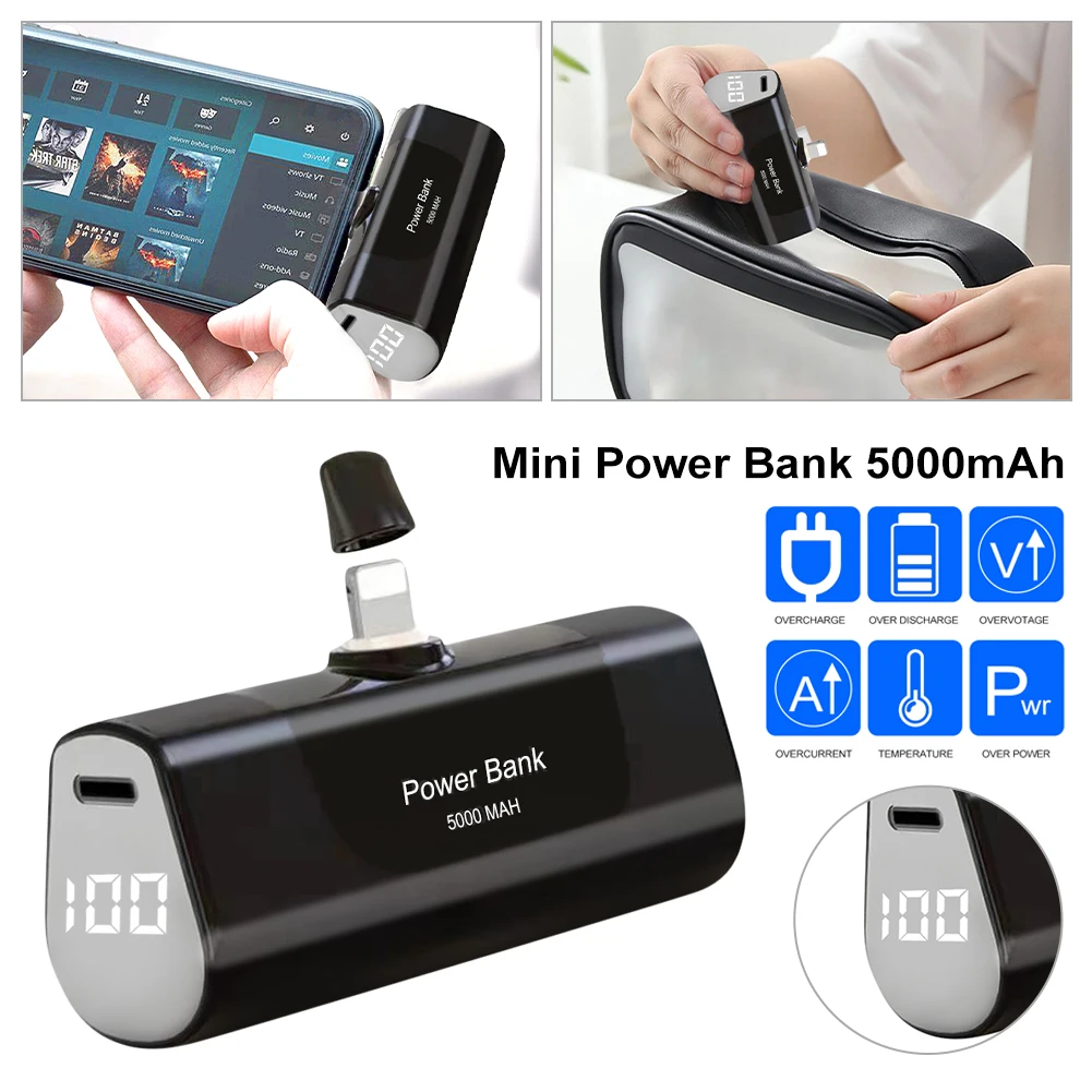 Mini Power Bank 5000mAh External Battery Charger With LCD Display Fast Charging Portable Mobile Phone Charger For IPhone Huawei
Mini Power Bank 5000mAh External Battery Charger With LCD Display Fast Charging Portable Mobile Phone Charger For IPhone Huawei