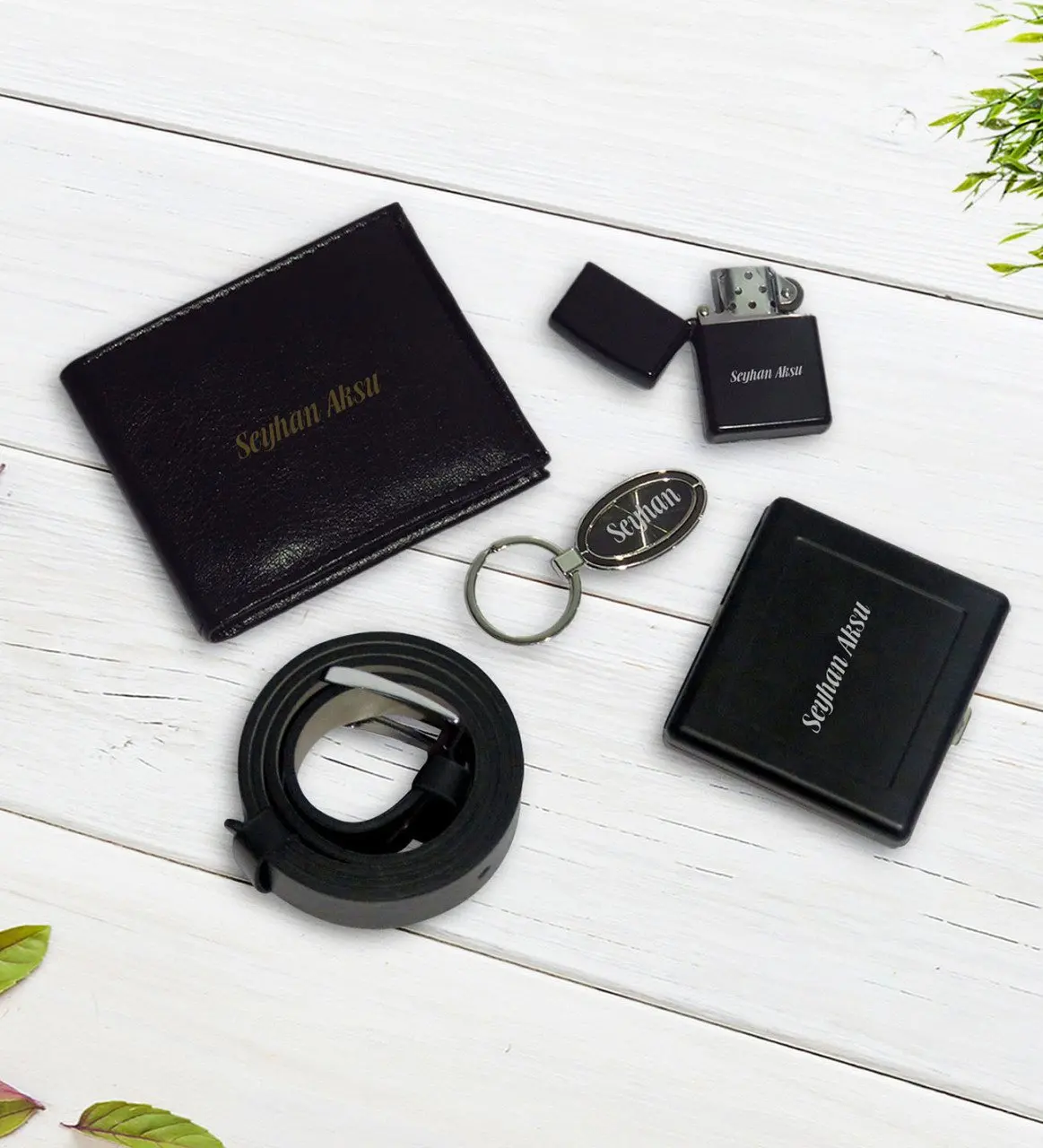 Personalized Wallet & Belt & Cigarette Lighter & Layer & Keychain Gift Set
Personalized Wallet & Belt & Cigarette Lighter & Layer & Keychain Gift Set