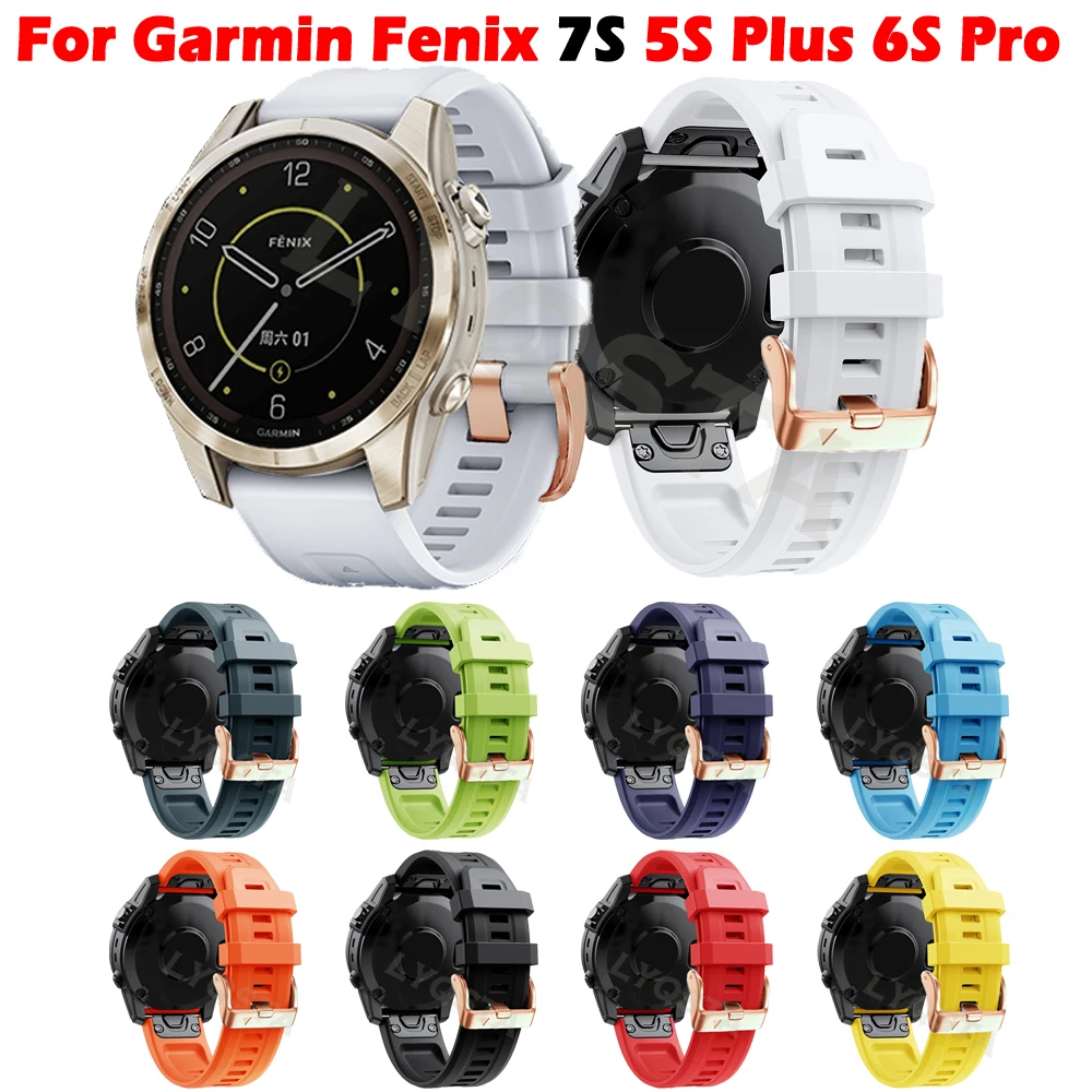 

Quickfit 20mm Silicone Watchband Band For Garmin Fenix 7S 5S Plus 6S Pro Instinct2S Instinct 2S EasyFit Bracelet Strap Wristband