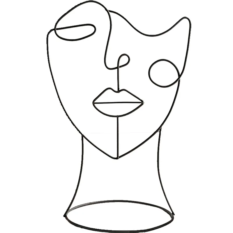 

Творческая Скандинавская фигурка Ins, абстрактная скульптура лица, орнамент в стиле домашней семьи, простой орнамент, ручная работа, декор дл...