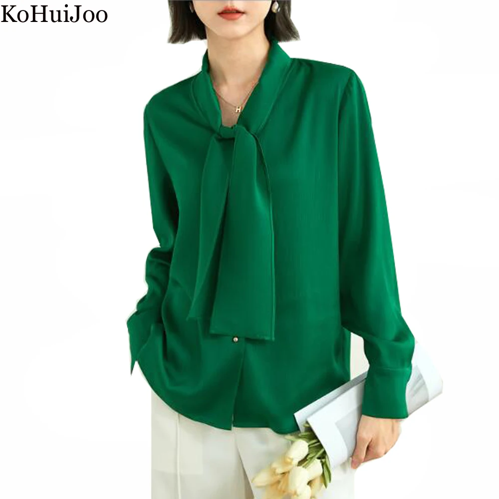 KoHuiJoo Green Bow Blouse Women 2022 Spring Autumn New Fashion Formal Elegant Solid Long Sleeve Top Woman Professional Shirt
KoHuiJoo Green Bow Blouse Women 2022 Spring Autumn New Fashion Formal Elegant Solid Long Sleeve Top Woman Professional Shirt