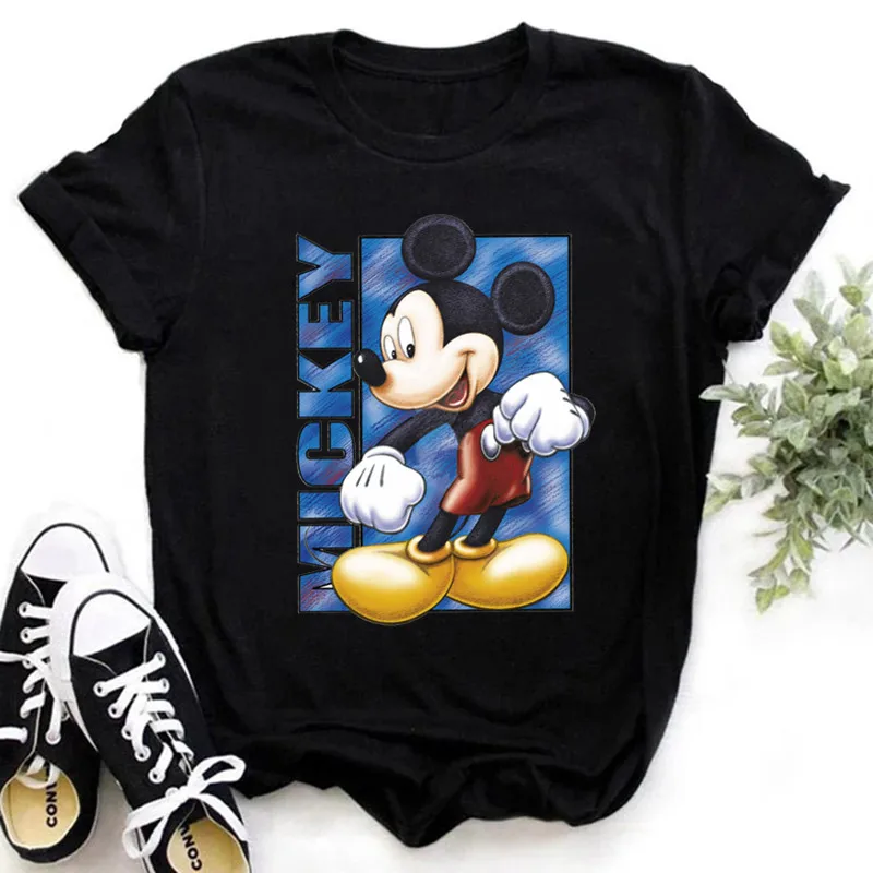 Summer Mickey Mouse Women T-shirts Soft and Thin Black Fashion Top Short Sleeve Woman Tops Tee Shirt Clothing
Summer Mickey Mouse Women T-shirts Soft and Thin Black Fashion Top Short Sleeve Woman Tops Tee Shirt Clothing
