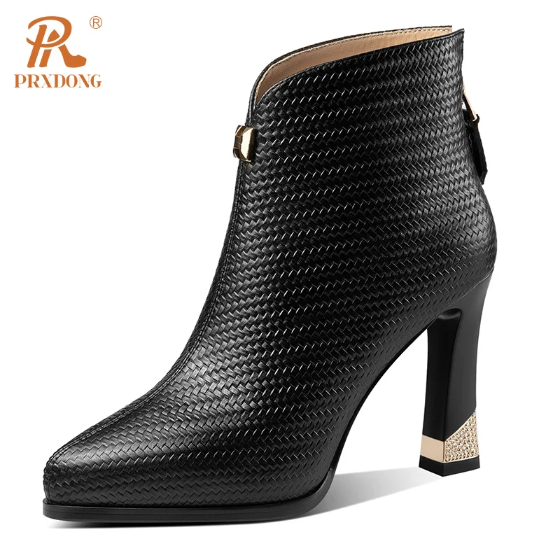 Женские ботильоны из натуральной кожи PRXDONG, черные или белые вечерние ботильоны из натуральной кожи на высоком каблуке, с острым носком, Модель 34-39, лето 2023
Женские ботильоны из натуральной кожи PRXDONG, черные или белые вечерние ботильоны из натуральной кожи на высоком каблуке, с острым носком, Модель 34-39, лето 2023