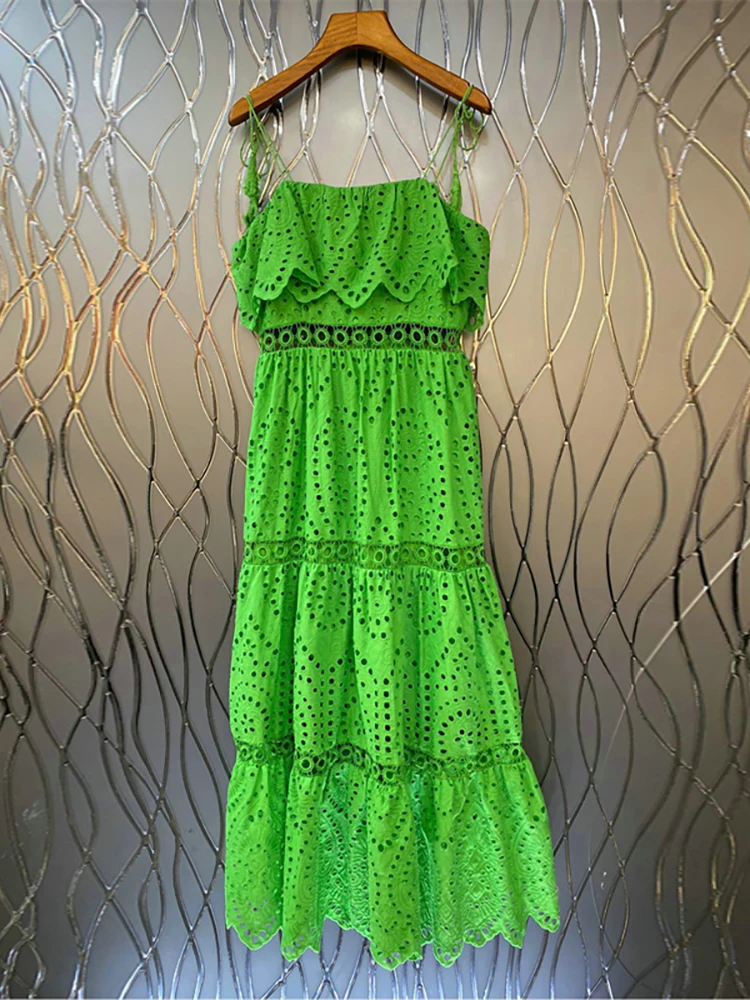 Delocah High Quality Summer Women Fashion Runway Beach Holiday Long Dress Sexy Spaghetti Strap Hollow Out Green Dresses Vestidos
Delocah High Quality Summer Women Fashion Runway Beach Holiday Long Dress Sexy Spaghetti Strap Hollow Out Green Dresses Vestidos