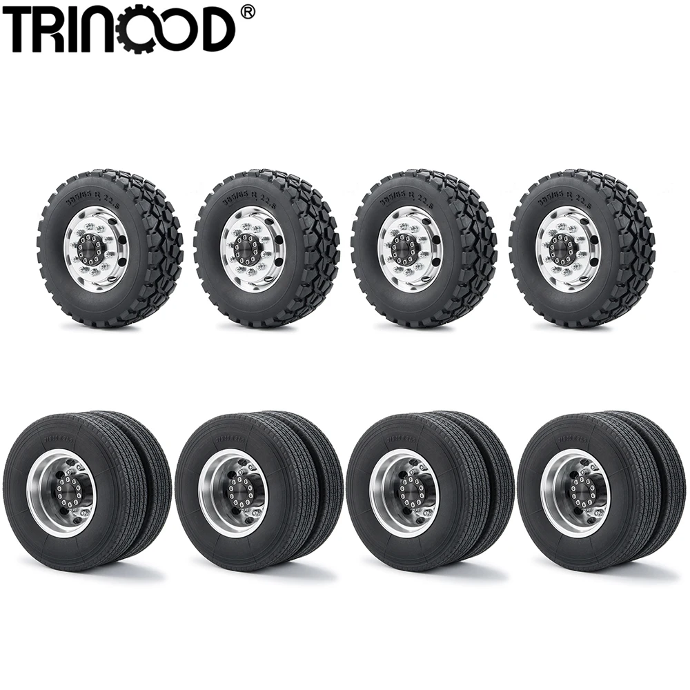TRINOOD 8PCS Tamiya Wheel Tires Complete Set Metal Front & Rear Wheel Hub Rubber Tyre for 1/14th RC Tractor Truck 8x8 Car Parts
TRINOOD 8PCS Tamiya Wheel Tires Complete Set Metal Front & Rear Wheel Hub Rubber Tyre for 1/14th RC Tractor Truck 8x8 Car Parts