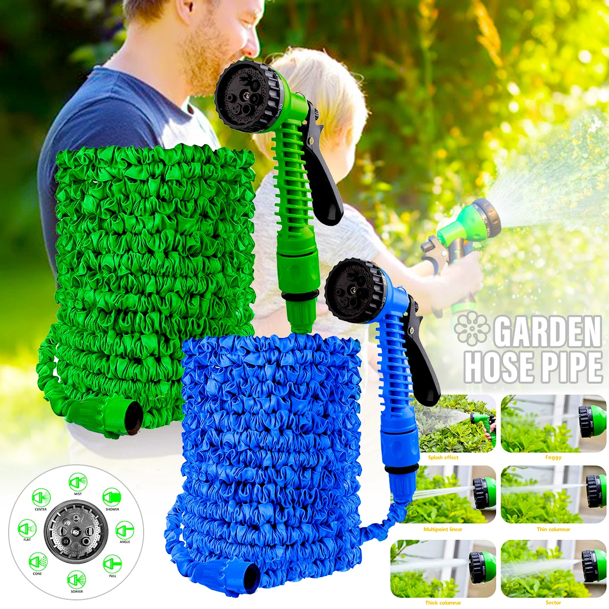25 to 150FT Expandable Garden Watering Hose Pipe with Connector Spray Gun Magic Flexible Spray Hose Pipe for Pets Clean Car Wash
25 to 150FT Expandable Garden Watering Hose Pipe with Connector Spray Gun Magic Flexible Spray Hose Pipe for Pets Clean Car Wash
