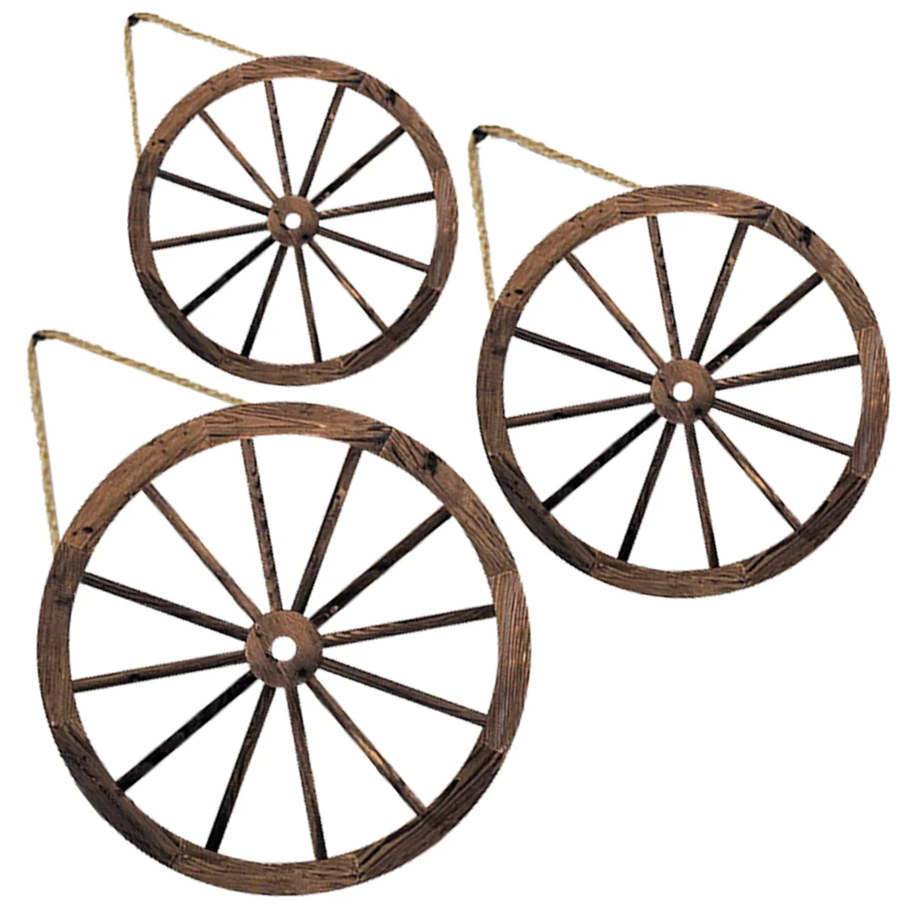 3 Pcs Decorative Vintage Wall Wheel Decoration Household Home Wood Wooden Ornament 
3 Pcs Decorative Vintage Wall Wheel Decoration Household Home Wood Wooden Ornament