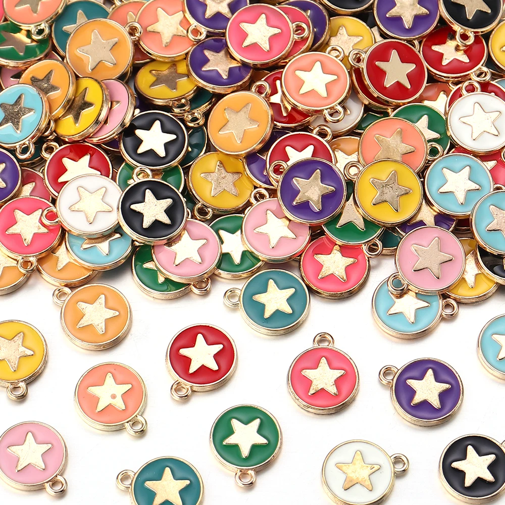 10pcs/Lot 14.5x11.5mm Round Five-pointed Star Enamel Charms for Jewelry Making Double Side Handmade Pendant For Diy Bracelet
10pcs/Lot 14.5x11.5mm Round Five-pointed Star Enamel Charms for Jewelry Making Double Side Handmade Pendant For Diy Bracelet