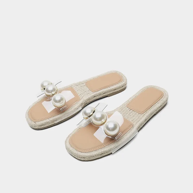 Women Slippers Natural Color Transparent Pvc Pearl Ladies Slippers Outdoor Flat Bottom Romen Summer Sandals Women Casual Shoes
Women Slippers Natural Color Transparent Pvc Pearl Ladies Slippers Outdoor Flat Bottom Romen Summer Sandals Women Casual Shoes