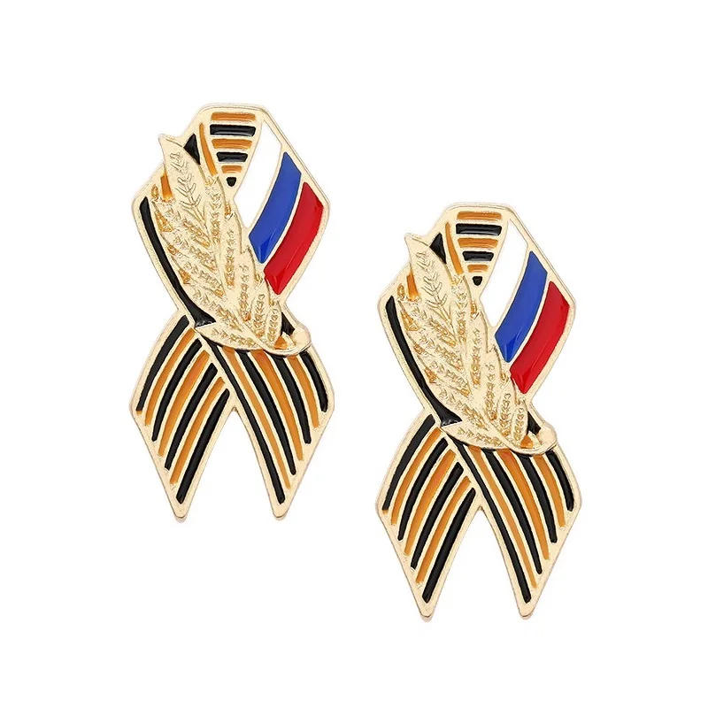 Fashion New St. George Ribbon Brooch Russian Flag Streamer Of Saint George Victory Day Badge Pins for Men Women Jewelry Gift
Fashion New St. George Ribbon Brooch Russian Flag Streamer Of Saint George Victory Day Badge Pins for Men Women Jewelry Gift
