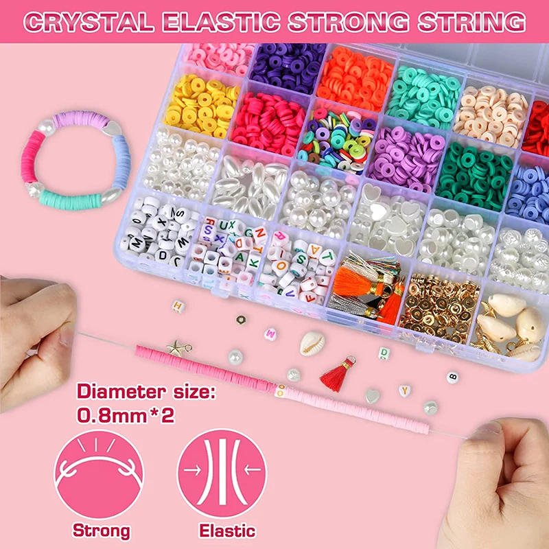 Clay Flat Beads Kits 6mm Round Polymer Clay Beads For Jewelry Making Bracelet Necklace DIY Making Kits for Kids Adults
Clay Flat Beads Kits 6mm Round Polymer Clay Beads For Jewelry Making Bracelet Necklace DIY Making Kits for Kids Adults